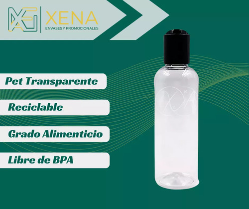 Envase Botella Pet 100 Ml Tapa Disco Mayoreo 25 Piezas