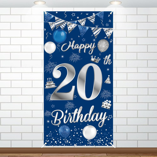 Decoracion Cumpleaño Numero 20 Para Hombr Mujer Pancarta