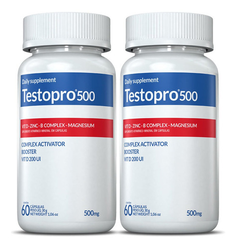 Suplemento Testosterona Testopro 500 Inove 2x60 Cápsulas