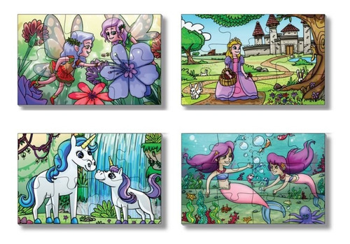 Rompecabezas Totte Fantasy 6, 8, 9 Y 12 Piezas, 4 Diferentes
