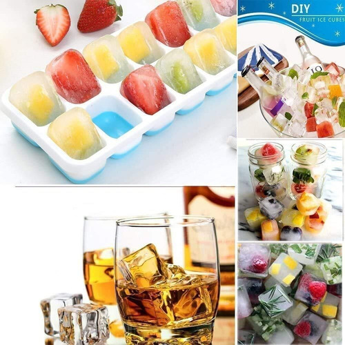 Bandeja Para Cubitos De Hielo Con Tapa Extraíble Resistente