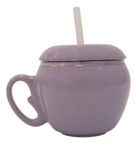 Taza Disney Princesas De Cerámica Con Tapa 240ml 1pz Color Lila Rapunzel