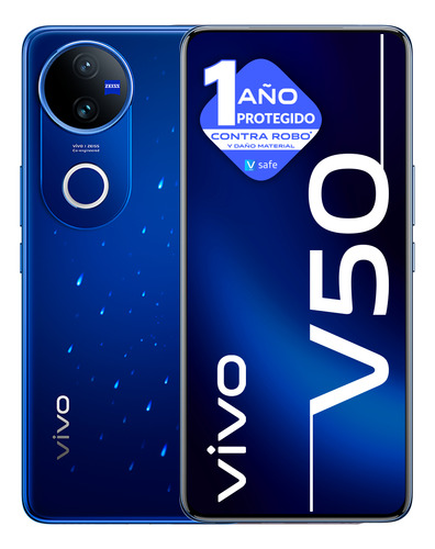 Vivo V50 Celular 5g. 512 Gb. 24 Gb Ram (12+12) Starry Blue.desbloqueado. 1 Año Seguro Vs Robo. 3 Años Garantia. Resistencia Agua Ip69. Carl Zeiss Lens Azul
