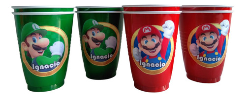 Vasos Mario Bros Cumpleaños Personalizados 