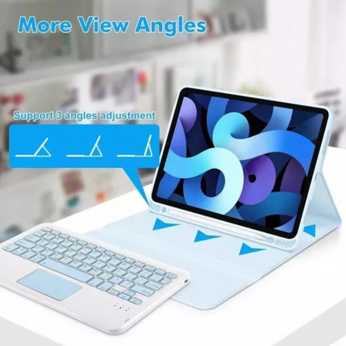 B Funda C/teclado Mouse Lápiz Para Galaxy Tab A8 10.5 Azul