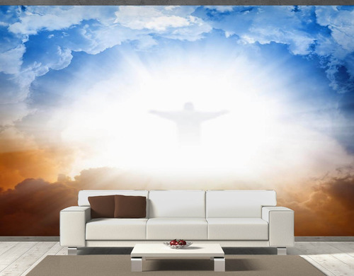 Papel De Parede Sol Jesus Cristo Céu Nuvens 9,5m² Rl28