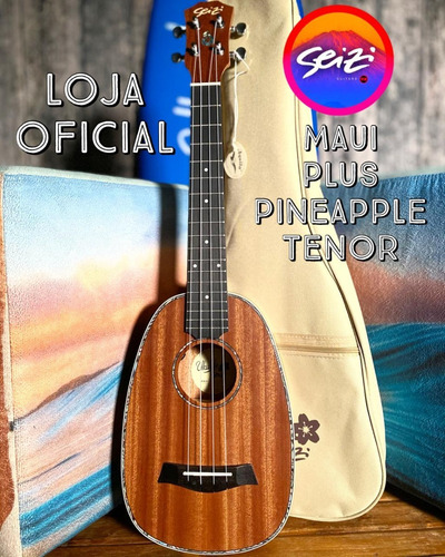 Imagem 2 de 3 de Ukulele Seizi Maui Plus Pineapple Tenor Acúst. Sapele Bag