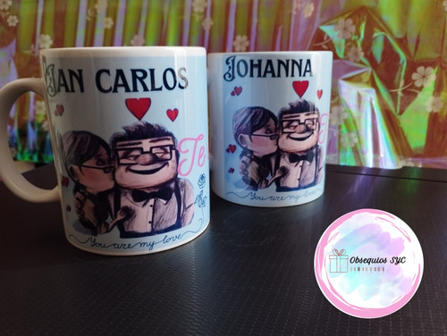 Mugs Estampados Up Con Tu Nombre (una Aventura En Altura)