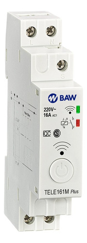 Interruptor Telerruptor Inteligente Wifi Baw Riel Din 16a Color Blanco