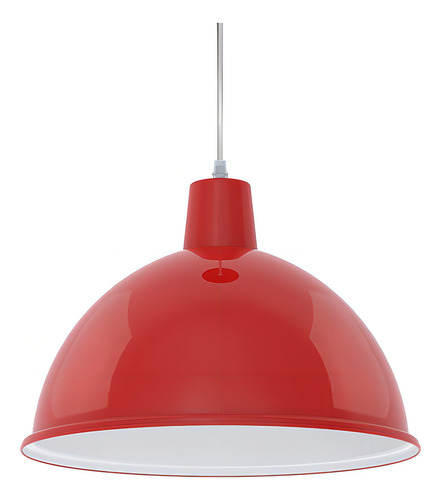 Luminária Pendente Taschibra Td 822 Branco/amarelo/vermelho Cor Vermelho Bilhante