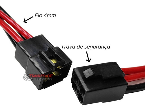 Imagem 6 de 6 de Chicote Conector Plug 4 Vias 4mm P/ Alto Falante Farol Milha