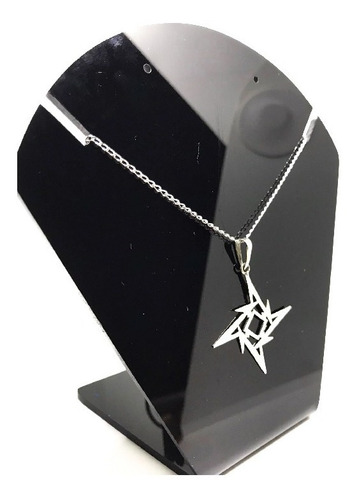 Collar Estrella Metalica Plata Ley 925 Incluye Cadena