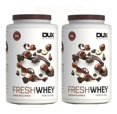 Combo 2x Fresh Whey 3w Iso Hidro Choco Belga Avelã 900g Dux