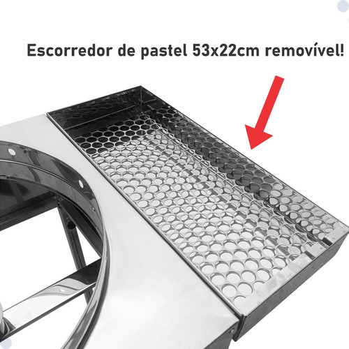 Fogão Fritador De Pastel E Salgados Em Aço Inox Com Tacho 22