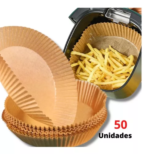 Forma De Papel Redondo Para Air Fryer/ Fritadeira 50 Peças