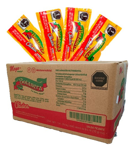 Caja Salsa La Botanera 840 Sobres De 10 Gramos C/u