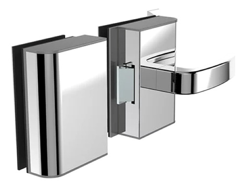 Soprano Fechadura Elétrica 12v Vidro/vidro Recorte Externa Cor Inox