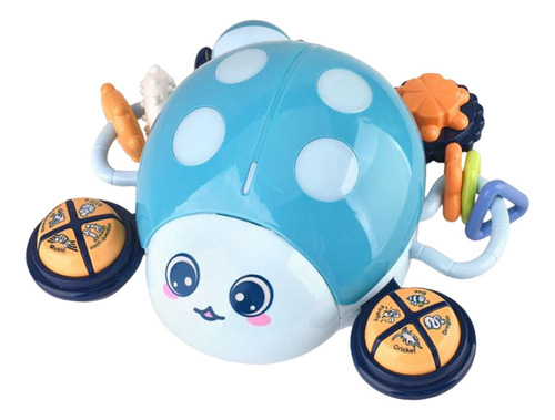 Brinquedos Multifuncionais Para Bebês Joaninha Com Som Azul