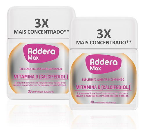 Kit Supl. Alimentar Vitamina D Addera Max 30 Comprimidos