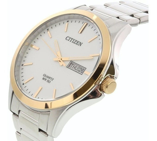 Citizen Mens Stainless Steel Quartz Bf2006-86a Color de la correa Plata Color del bisel Oro Color del fondo Blanco