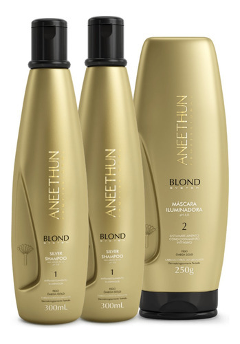 Kit Aneethun Blond System 2sh Silver + Mask Iluminadora 250g