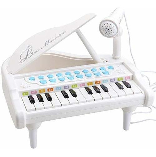 Amy  Benton Piano Keyboard Toy Para Niños 24 Teclas White E