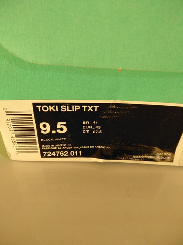 Nike Toki Slip Txt Negro- Zapatillas Panchas Talle 9.5 Us (Usado)