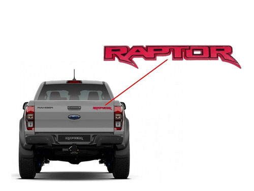 Logo Emblema Ford Ranger Raptor Rojo