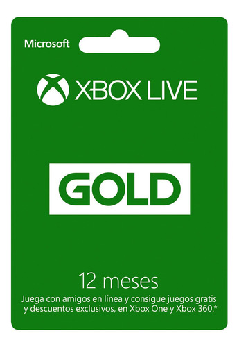 Xbox Live Gold 12 Meses Codigo Digital