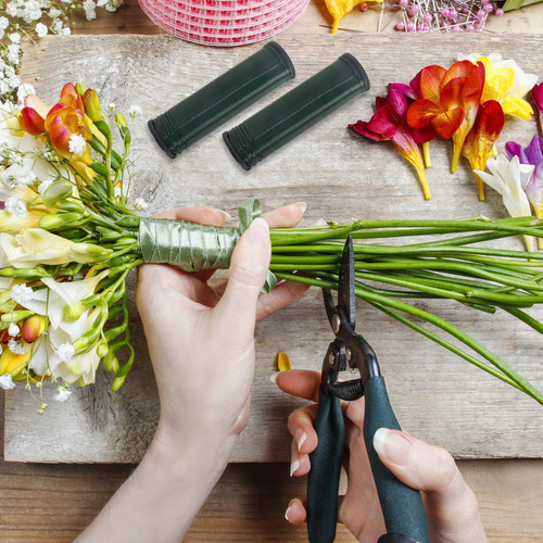 2 Rollos De Alambre Para Flores, Verde, Alambre Artesanal, 0