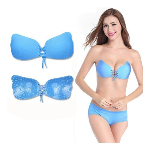 Magic Bra Brasier Invisible Levanta Busto Realce Escote Azul