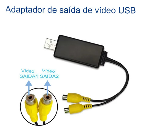 Cabo Adaptador Usb Saída Rca Vídeo Para Multimidia Android