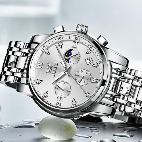 Reloj Olevs Para Hombre, Relojes De Acero Inoxidable Para Ho