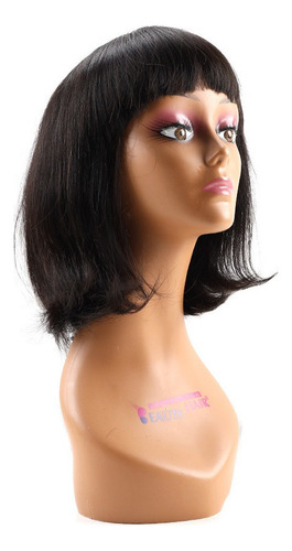 Peruca De Cabelo Humano Liso Cabelo Virgem Brasileiro 25cm