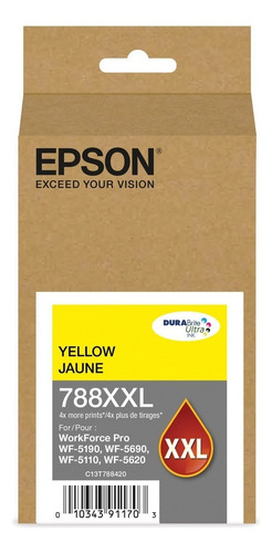 Cartucho De Tinta Epson 788 Color Amarillo De 34 Ml