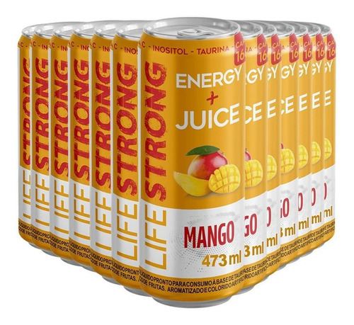 Energético Life Strong Energy Drink 12 Unidades Mango