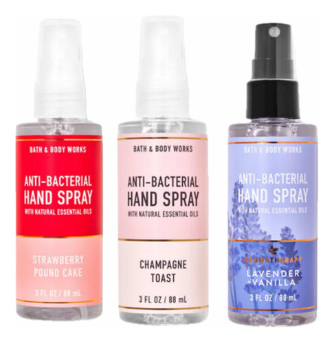 3 Spray Antibacterial Con Escencias Bath And Body Works