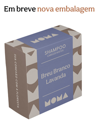 Shampoo Sólido em Barra Vegano Natural Breu e Lavanda Cabelos Mistos Low Poo Biodegradável 70g