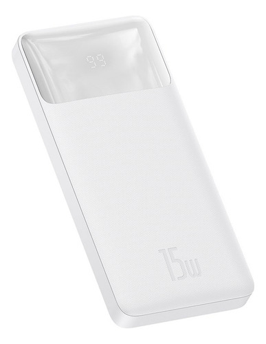 Powerbank Baseus 10000mah 15w Display Digital Carga Rápida Cor Branco