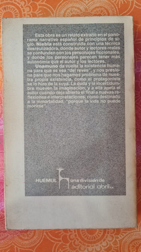 Niebla , Novela De Miguel De Unamuno (Usado)