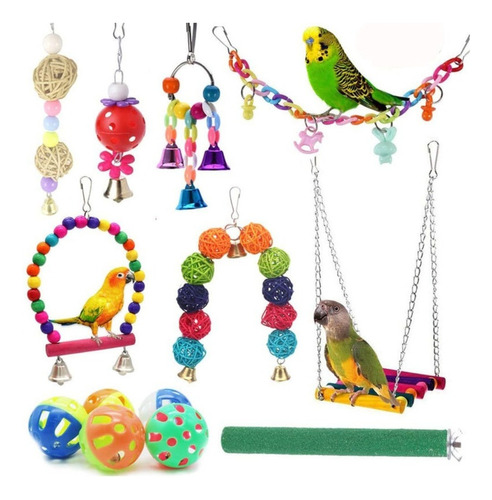 Juego De Juguetes Para Pájaros, Accesorios Para Jaulas Para