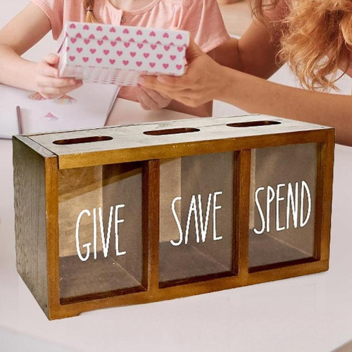 Piggy Bank De Madera Banco Banco Niños Biños Marrón
