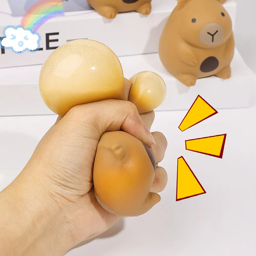 3 Squishy Capibara Juguete Antiestrés Moldeable Sensorial