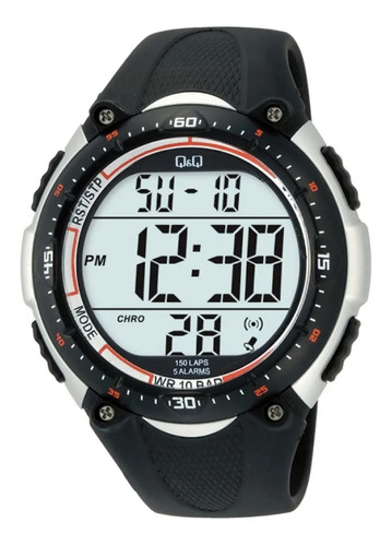 Q&q Reloj Negro Digital Deportivo Malla Pvc M010j002y Febo