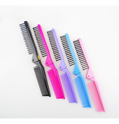 1 2 Peines/cepillos Plegables For Viaje, 2 Cabezales Y