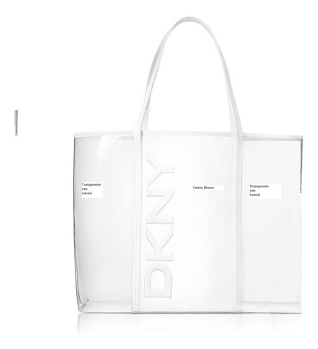 Hermosa Bolsa Dkny De Paseo/playa, Plastica, Lateral. Transp