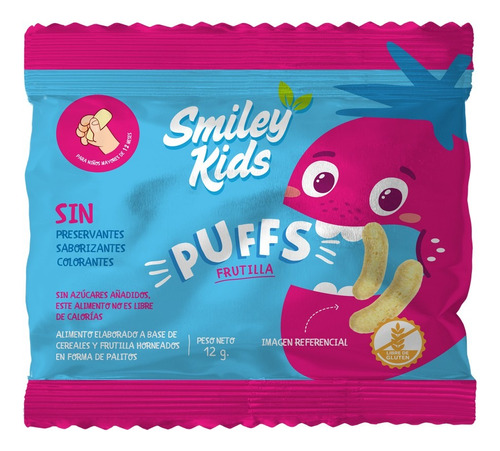 Smiley Kids Puffs Frutilla 12 Gr