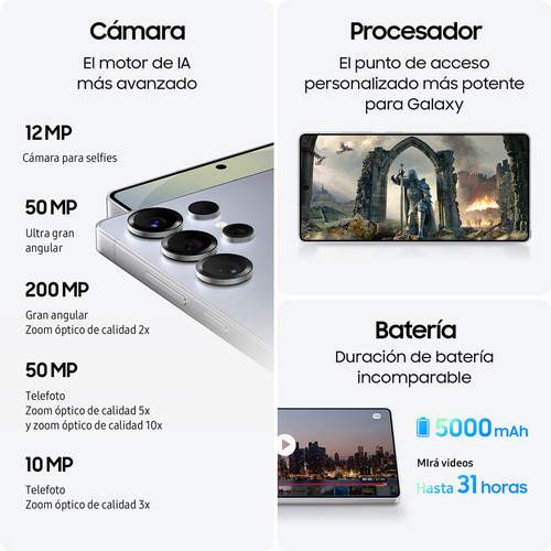 Samsung Galaxy S25 Ultra 5G Dual SIM 256 GB plata 12 GB RAM - Excelente (Reacondicionado) - Excelente (Reacondicionado)