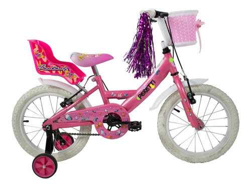 Bicicleta Niña Infantil Paseo Peretti Cross Dama Rodado 16 Color Rosa