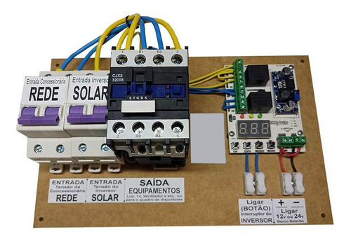 Imagem 7 de 7 de Quadro Automação Sistema Solar Liga Desliga Inversor 32a 110